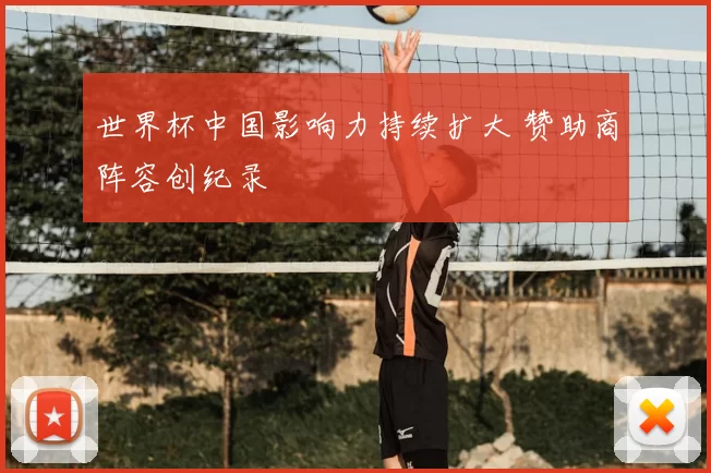 世界杯中国影响力持续扩大 赞助商阵容创纪录